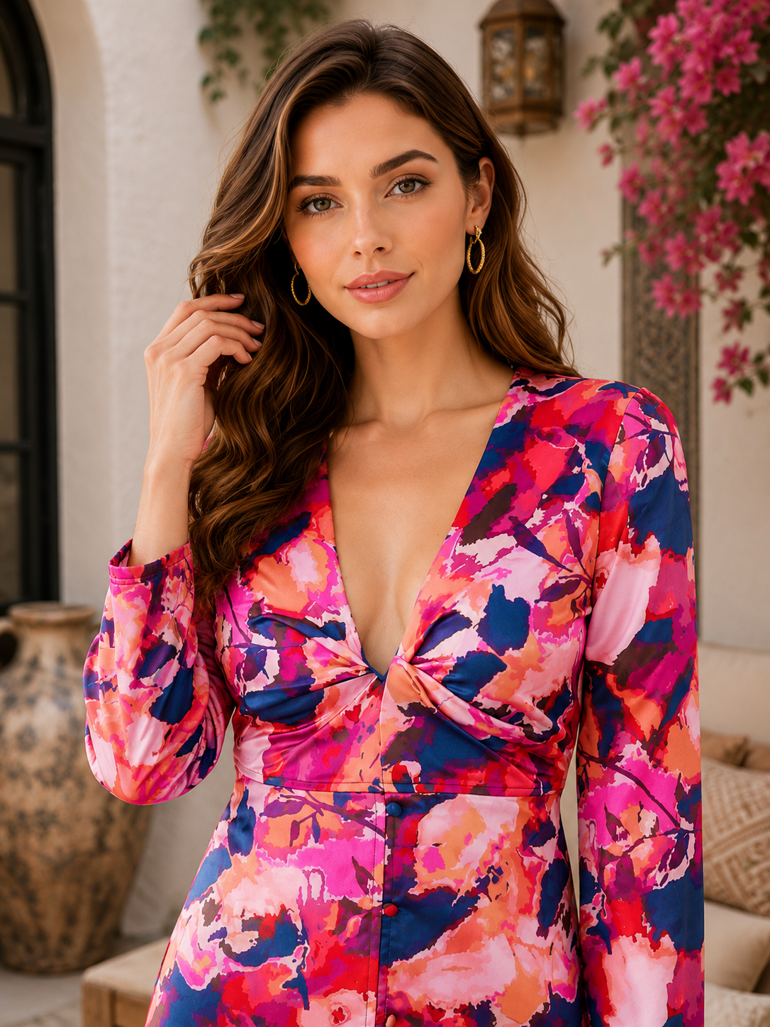 Women's Abstract Print Knee Length Dress