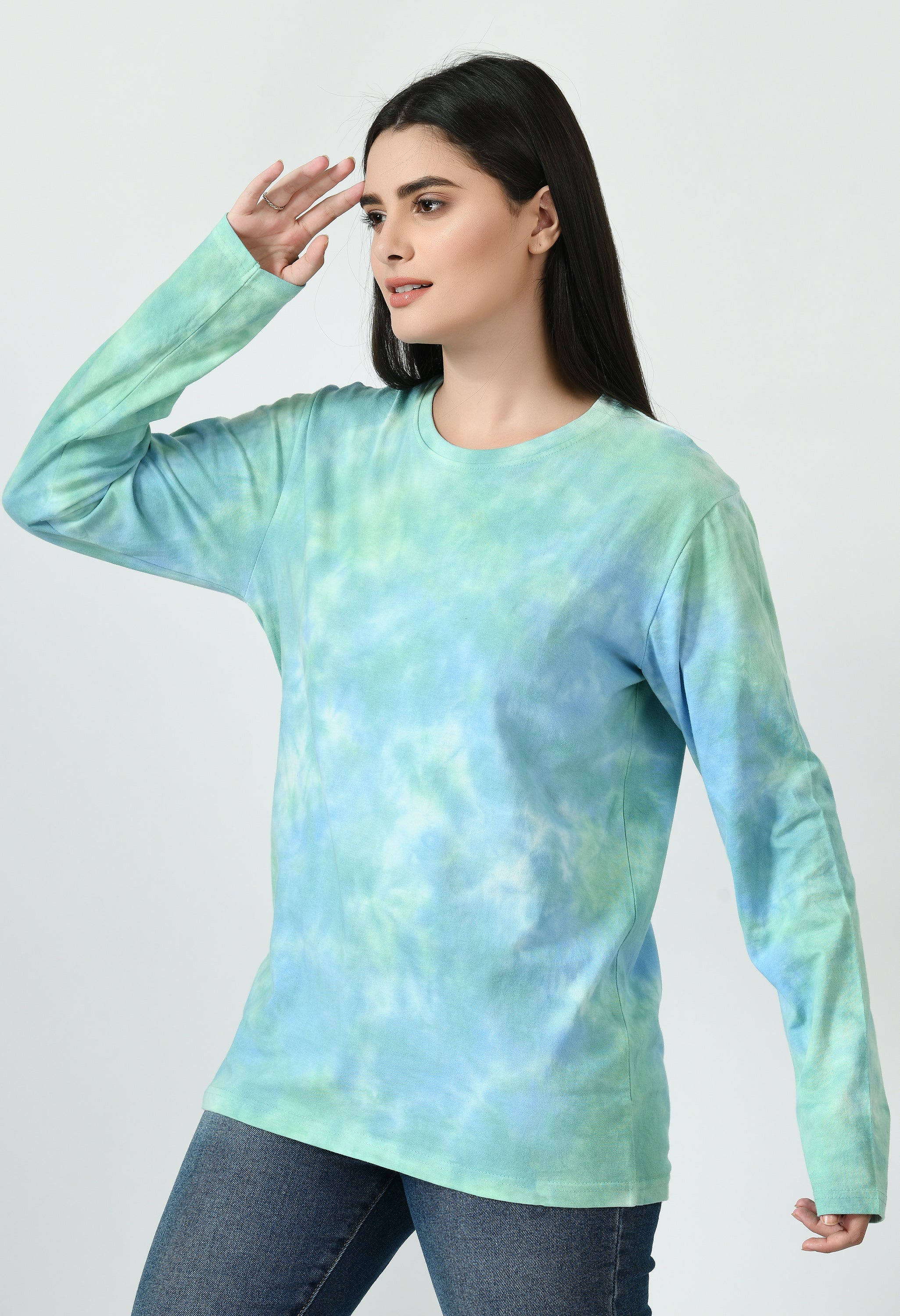Pack of 2 Couple Tie & Dye Round Neck Pure Cotton Green T-Shirt