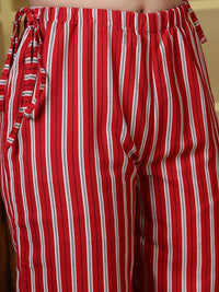 Thumbnail for Striped V Neck Top With Trousers Co-Ords