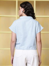 Thumbnail for Women Shirt Collar Waist Tie-Ups Raglan Sleeves Shirt Style Top