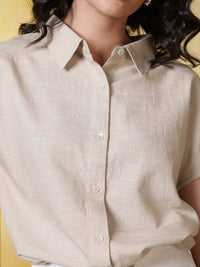 Thumbnail for Women Extended Sleeves Waist Tie-Ups Shirt Style Top