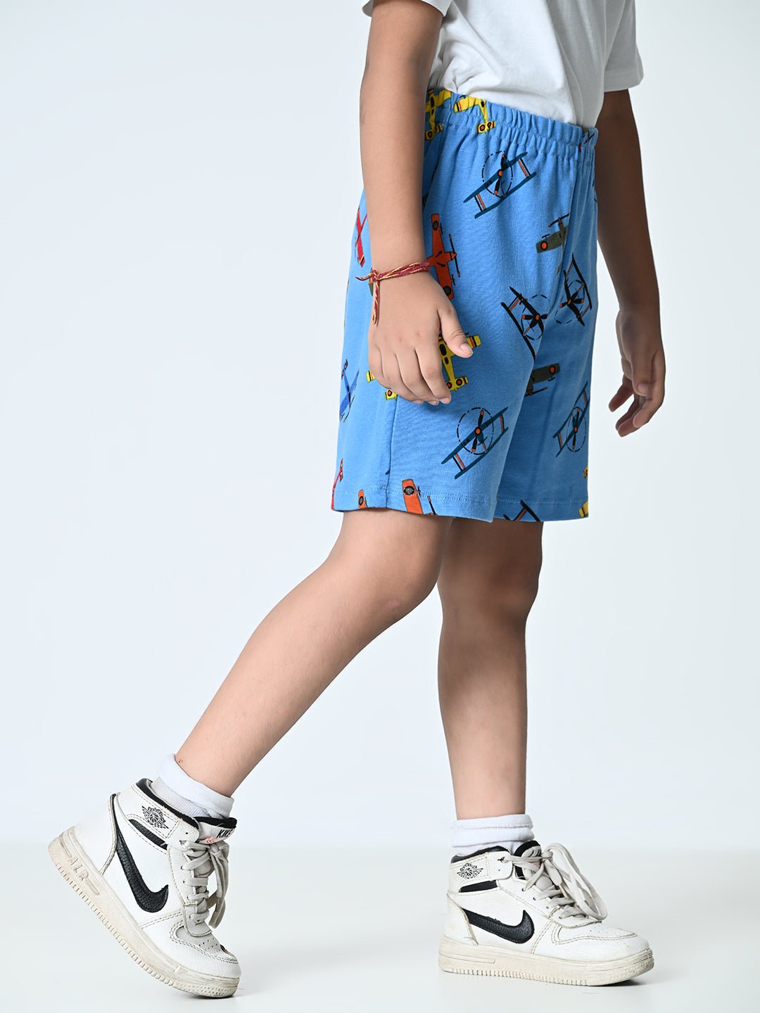 Airplane Printed Knitted Shorts - RueCollections