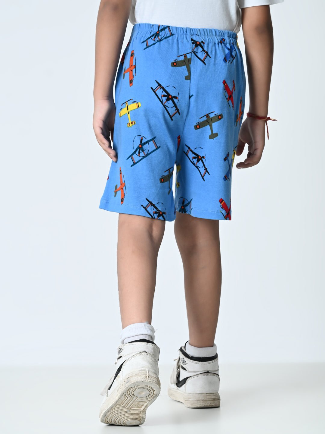 Airplane Printed Knitted Shorts - RueCollections