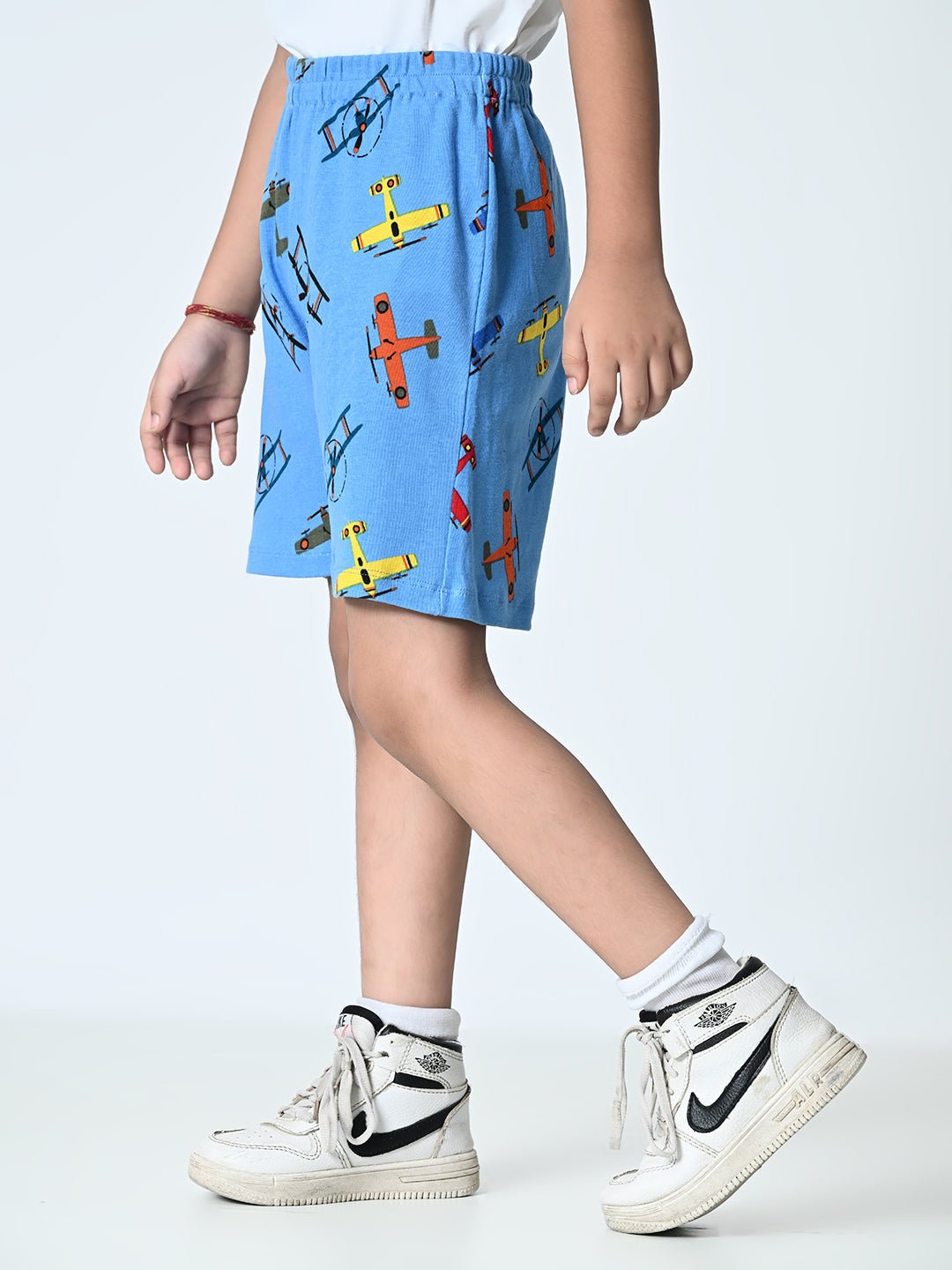 Airplane Printed Knitted Shorts - RueCollections