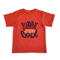 Thumbnail for Be Yourself Stay Cool Orange Kids T-shirt - RueCollections