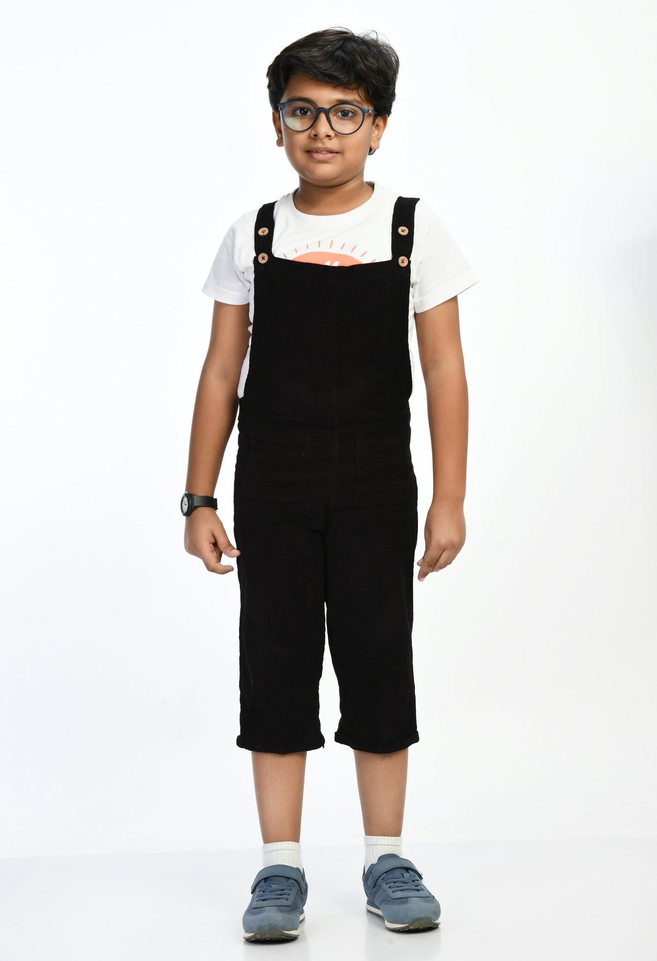 Black Corduroy Dungarees - RueCollections