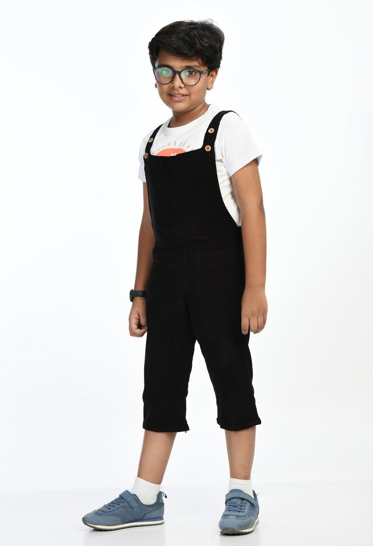 Black Corduroy Dungarees - RueCollections