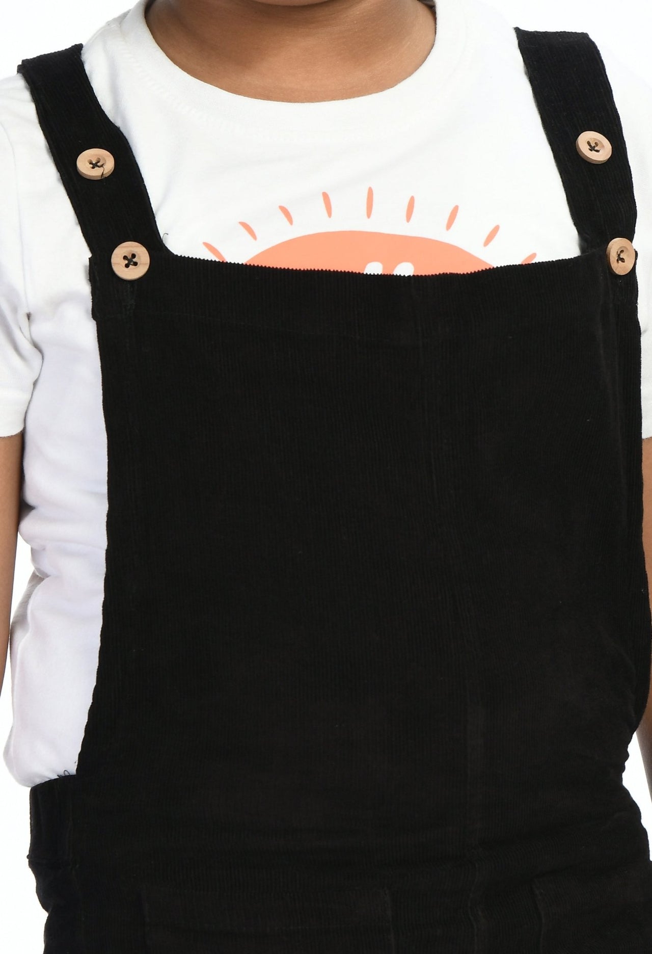 Black Corduroy Dungarees - RueCollections