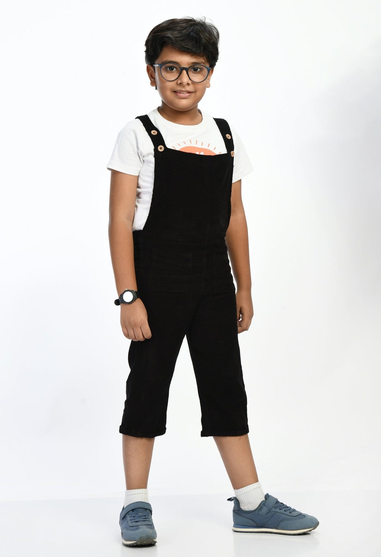 Black Corduroy Dungarees - RueCollections