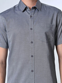 Thumbnail for Blue Chambray Half Sleeve Shirt - RueCollections