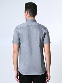 Thumbnail for Blue Chambray Half Sleeve Shirt - RueCollections