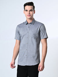 Thumbnail for Blue Chambray Half Sleeve Shirt - RueCollections