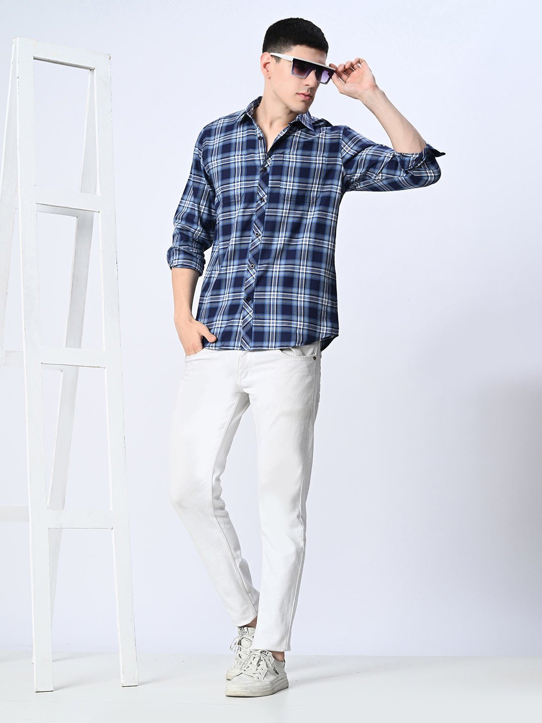 Blue Checks Full Sleeve Shirt - RueCollections