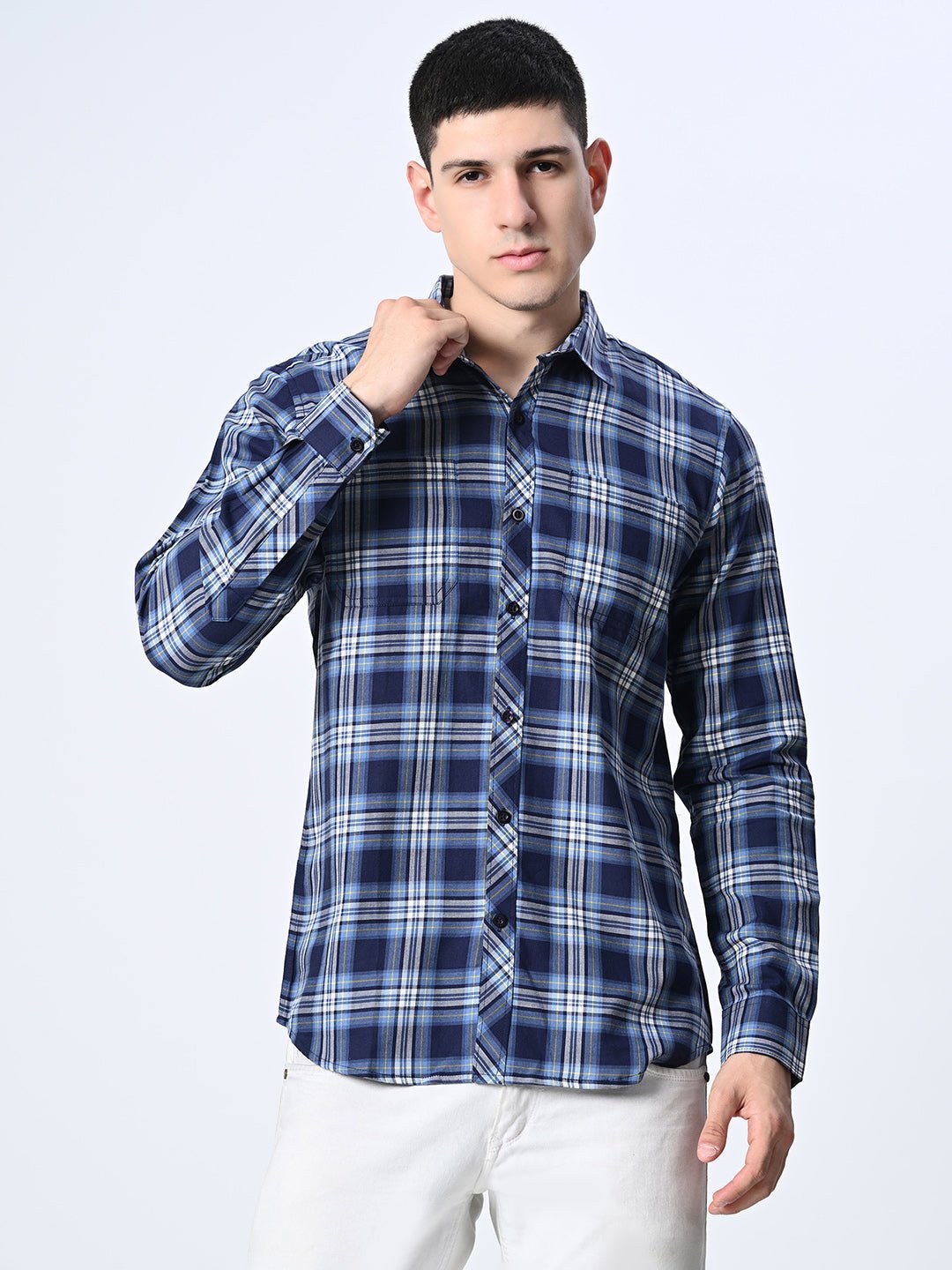 Blue Checks Full Sleeve Shirt - RueCollections