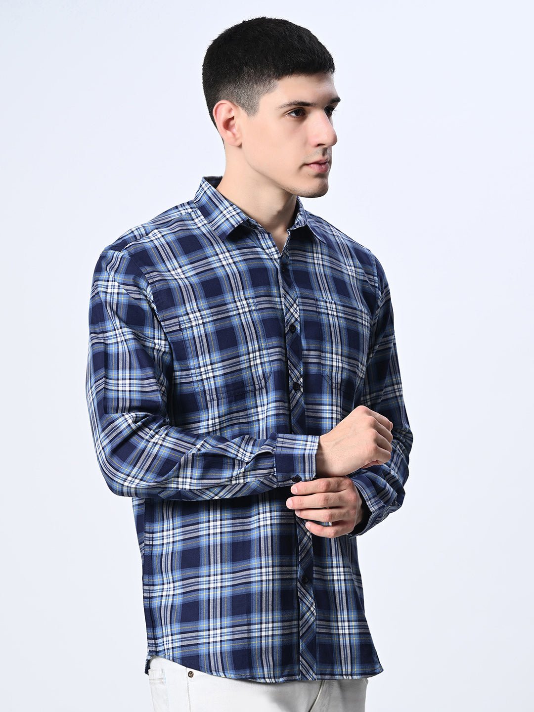 Blue Checks Full Sleeve Shirt - RueCollections