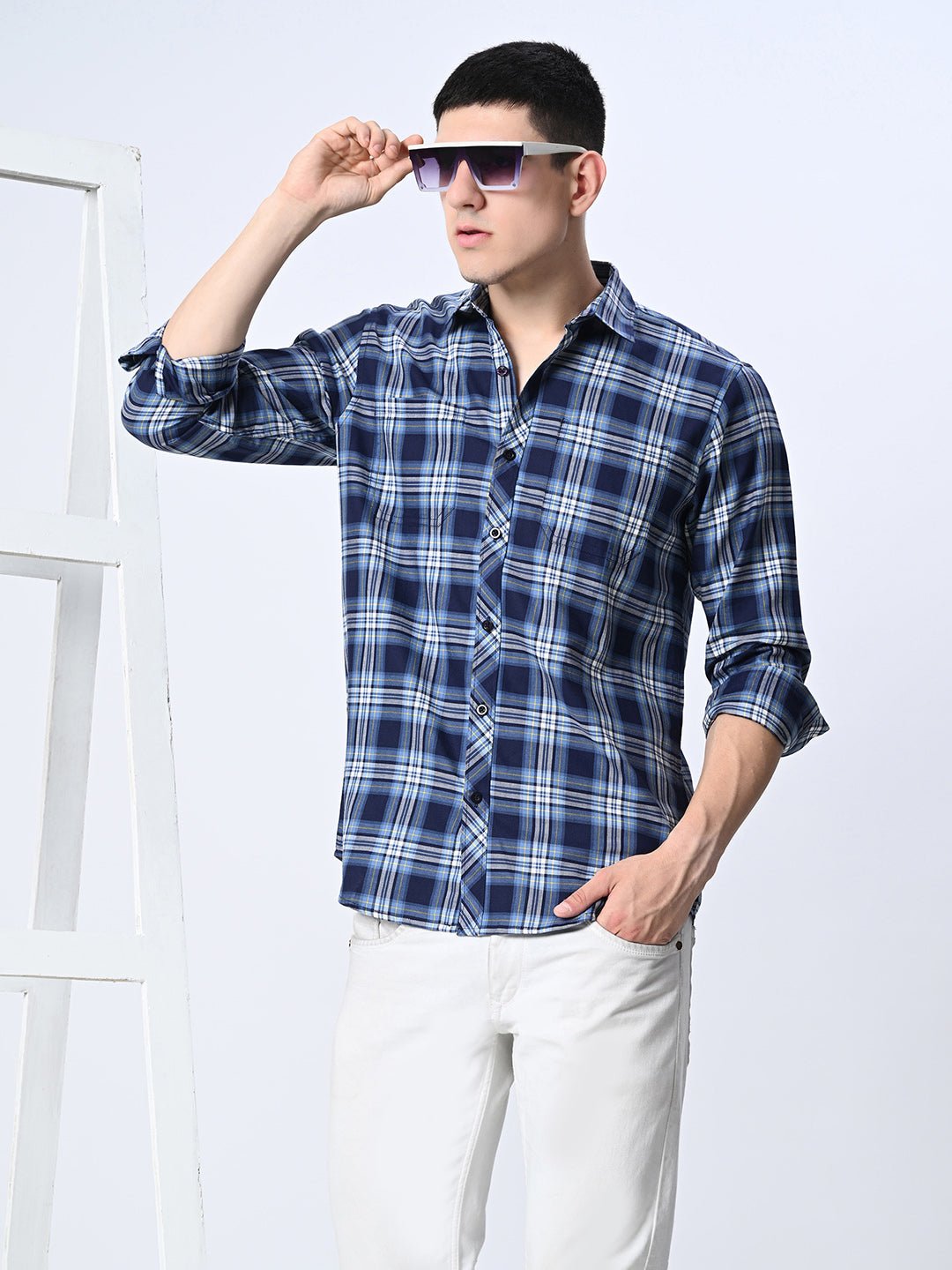 Blue Checks Full Sleeve Shirt - RueCollections