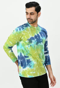 Thumbnail for Blue & Green Unisex Tie - Dye T-shirt - RueCollections