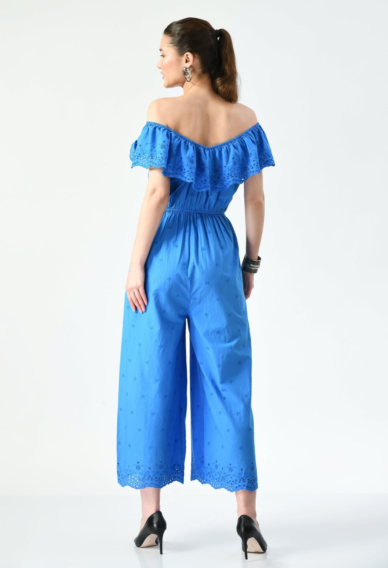 Blue Schiffli Jumpsuit - RueCollections