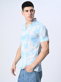 Thumbnail for Blue Tie Dye printed Full Sleeve Shirt - RueCollections