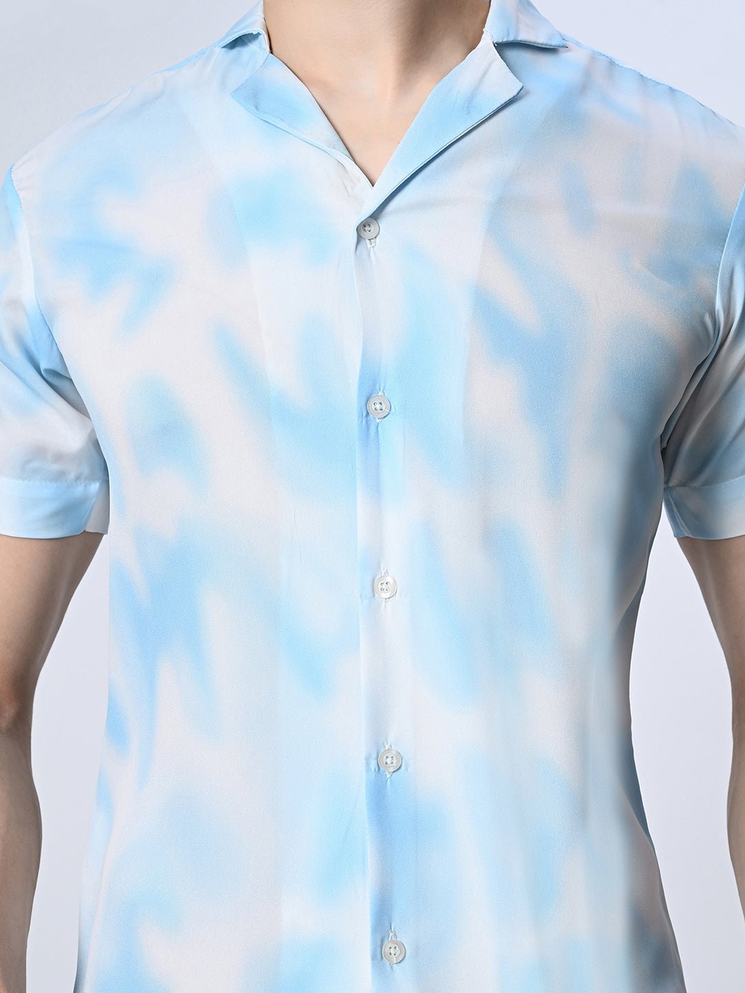 Blue Tie Dye printed Full Sleeve Shirt - RueCollections