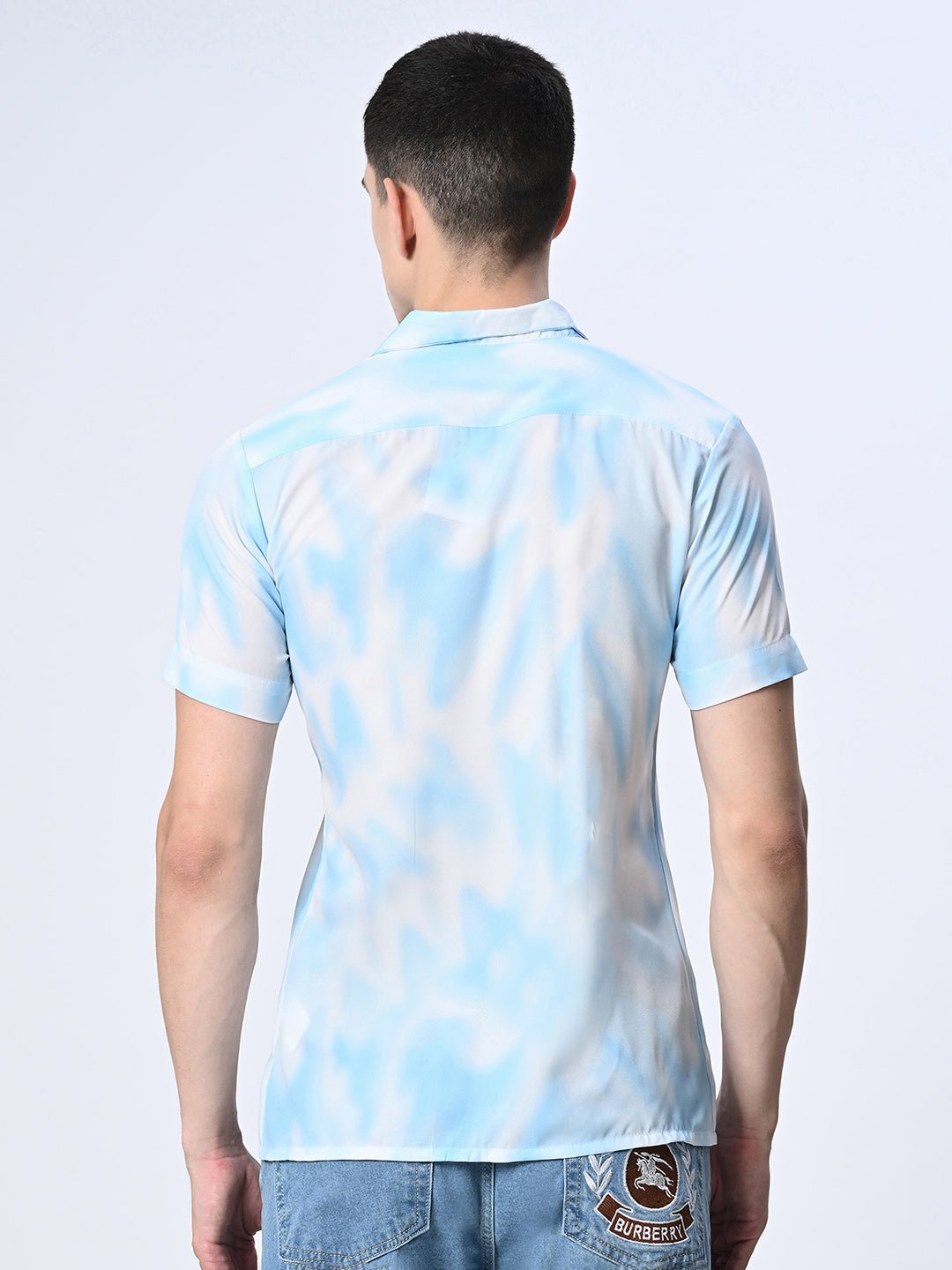 Blue Tie Dye printed Full Sleeve Shirt - RueCollections