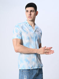 Thumbnail for Blue Tie Dye printed Full Sleeve Shirt - RueCollections