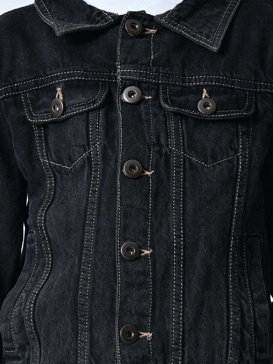 Boys Black Washed Denim Jacket - RueCollections