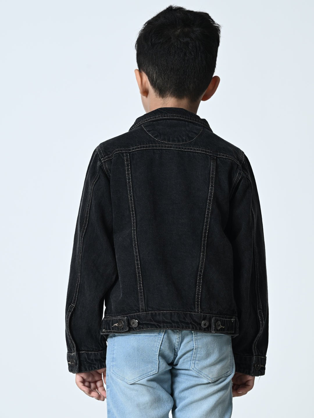 Boys Black Washed Denim Jacket - RueCollections