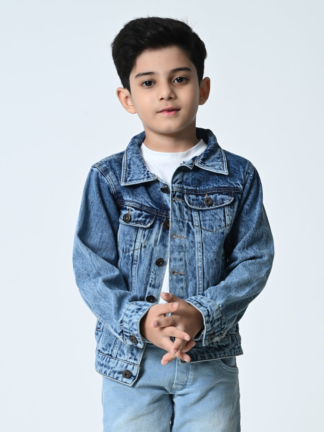 Boys Blue Washed Denim Jacket - RueCollections