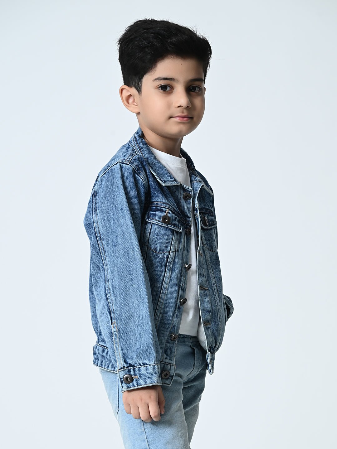 Boys Blue Washed Denim Jacket - RueCollections