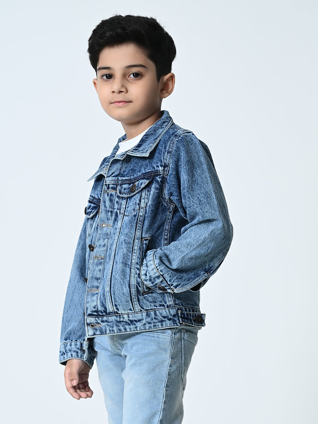 Boys Blue Washed Denim Jacket - RueCollections