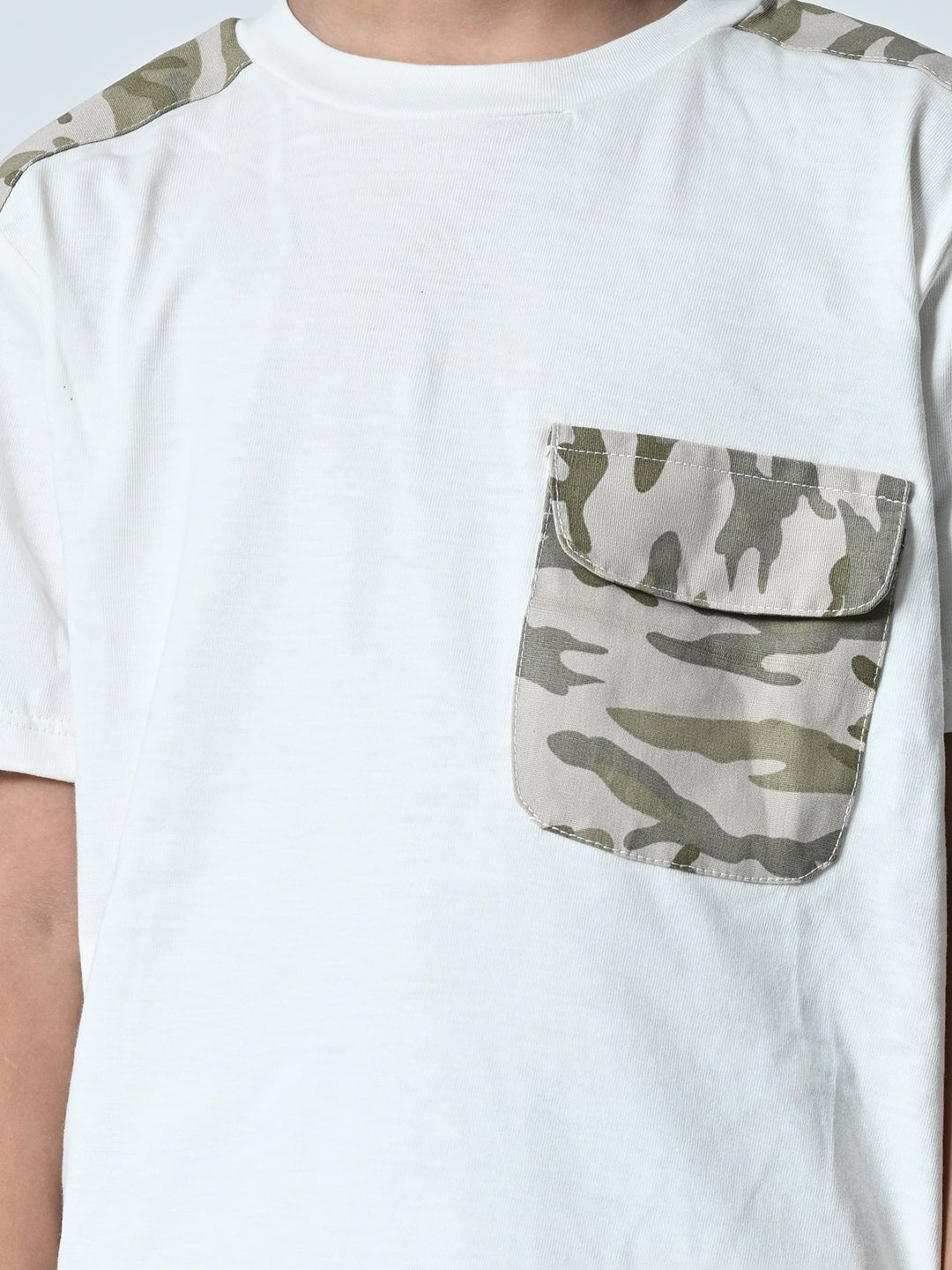 Boys Camouflage Printed T-shirt & Shorts Set - RueCollections