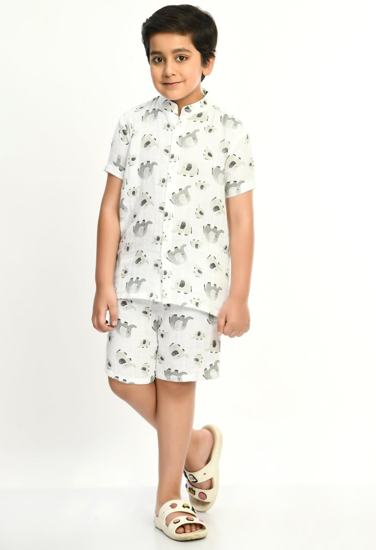 Boys Elephant Printed Co - ords Set - RueCollections