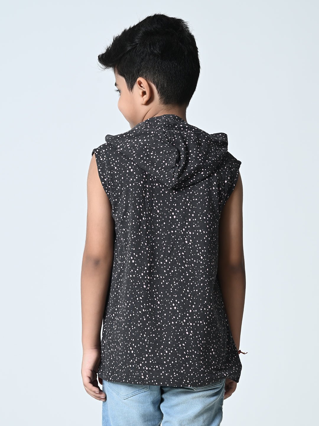 Boys Printed Hooded Vest - RueCollections