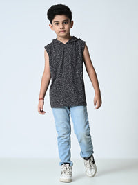 Thumbnail for Boys Printed Hooded Vest - RueCollections