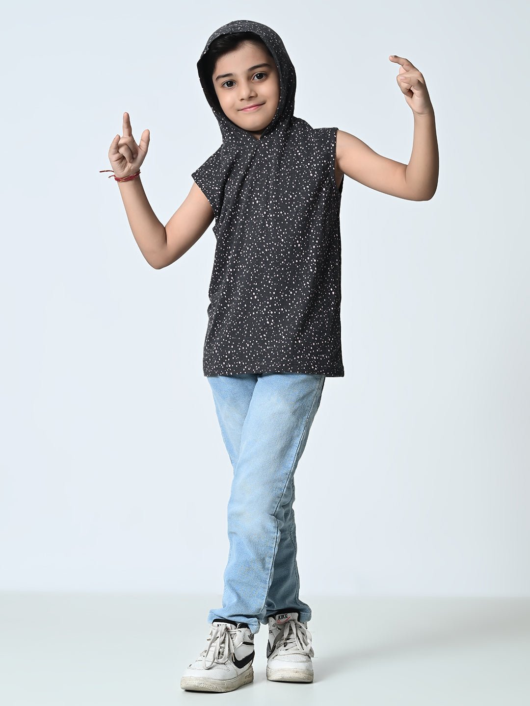 Boys Printed Hooded Vest - RueCollections