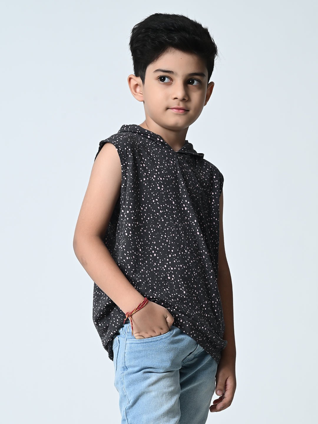 Boys Printed Hooded Vest - RueCollections