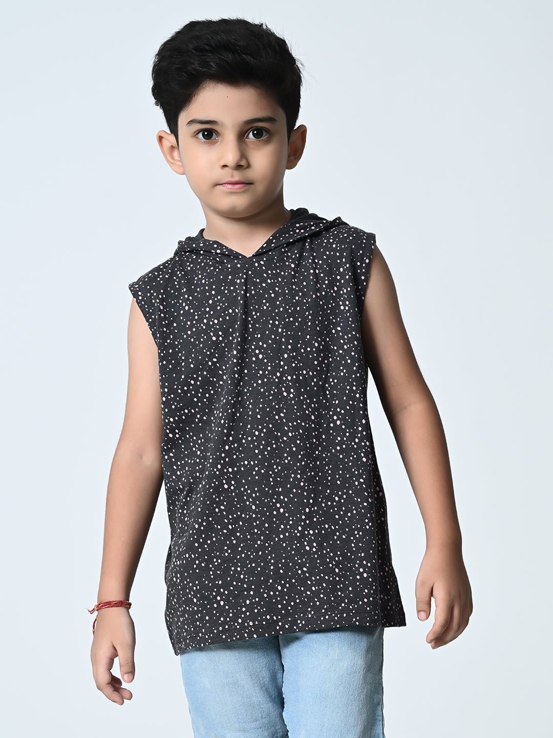 Boys Printed Hooded Vest - RueCollections