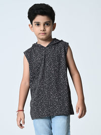 Thumbnail for Boys Printed Hooded Vest - RueCollections