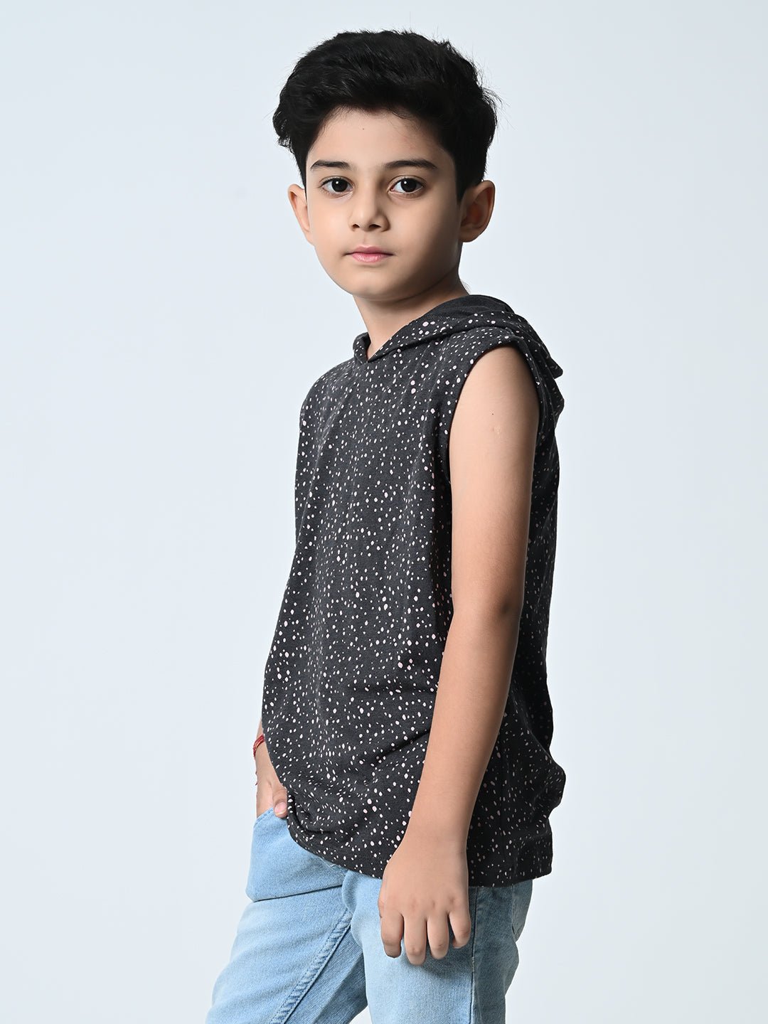 Boys Printed Hooded Vest - RueCollections