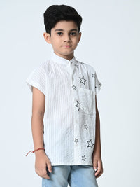 Thumbnail for Boys Star Printed Half Sleeve Shirt - RueCollections