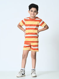 Thumbnail for Boys Striped T-shirt & Shorts Set - RueCollections