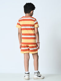 Thumbnail for Boys Striped T-shirt & Shorts Set - RueCollections