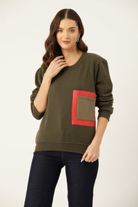 Thumbnail for Buy Two Sweatshirts Blue And Olive Green - RueCollections