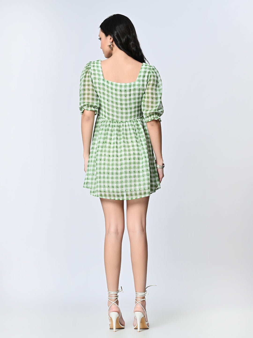 Checked Fit & Flare Dress - RueCollections