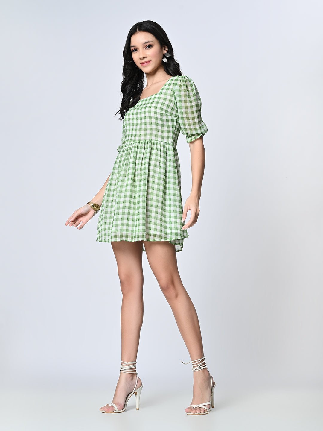 Checked Fit & Flare Dress - RueCollections