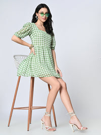 Thumbnail for Checked Fit & Flare Dress - RueCollections