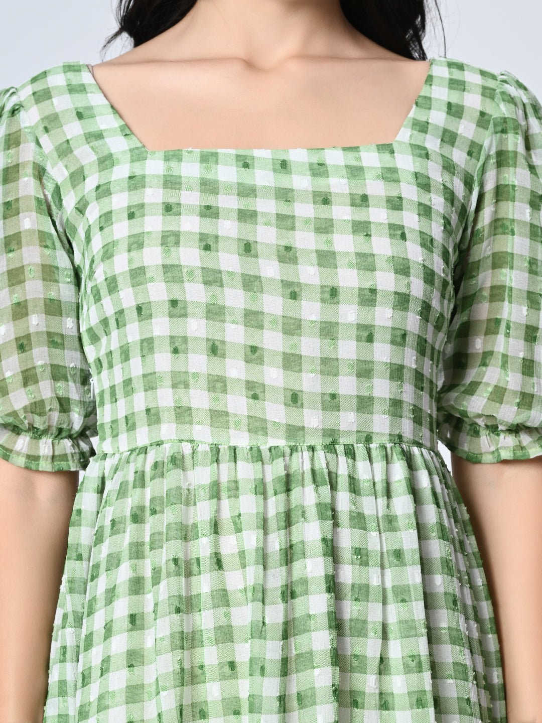 Checked Fit & Flare Dress - RueCollections