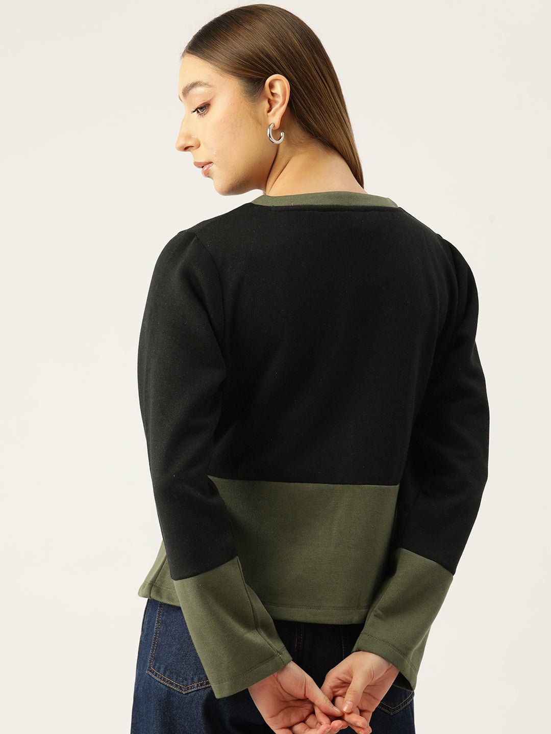 Colourblocked Fleece Sweatshirt - RueCollections