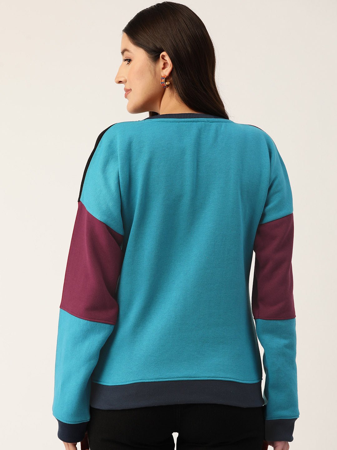 Colourblocked Fleece Sweatshirt - RueCollections